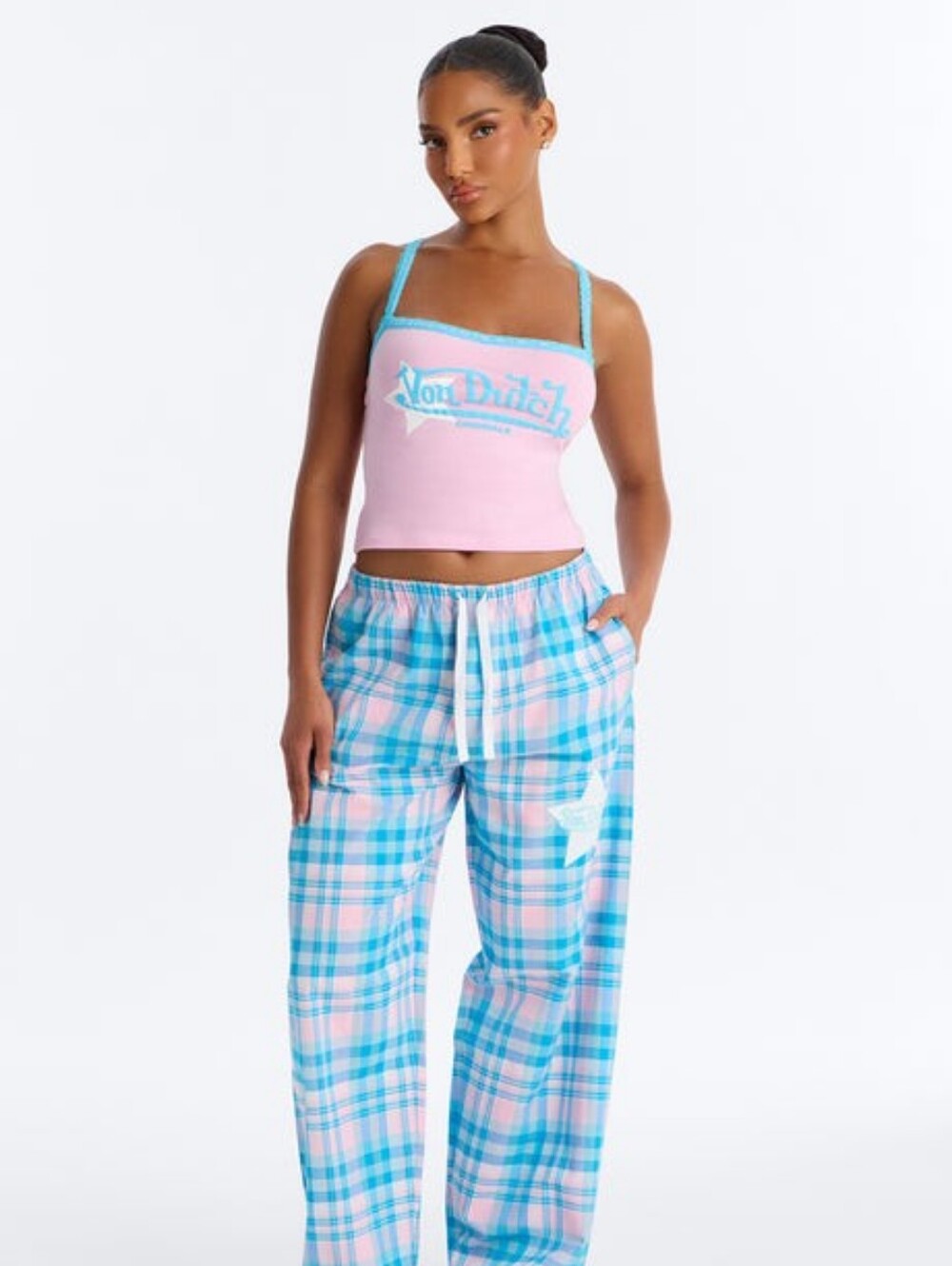 VON DUTCH PLAID STAR PJ SET
